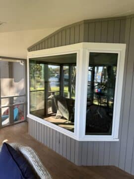 Exterior view of new bay window installation in Fort Worth, TX